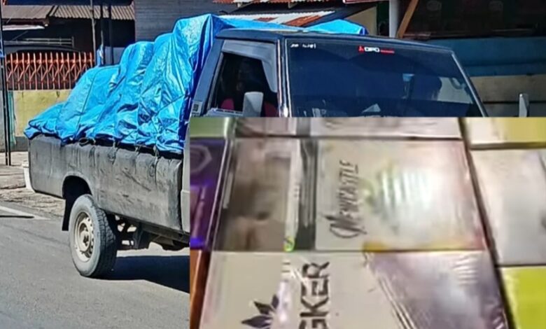 Tim Gabungan Reserse Polres kota padangsidimpuan Gagal Mobil 1unit L300 Diduga Bermuatan Ratusan Rokok Ilegal